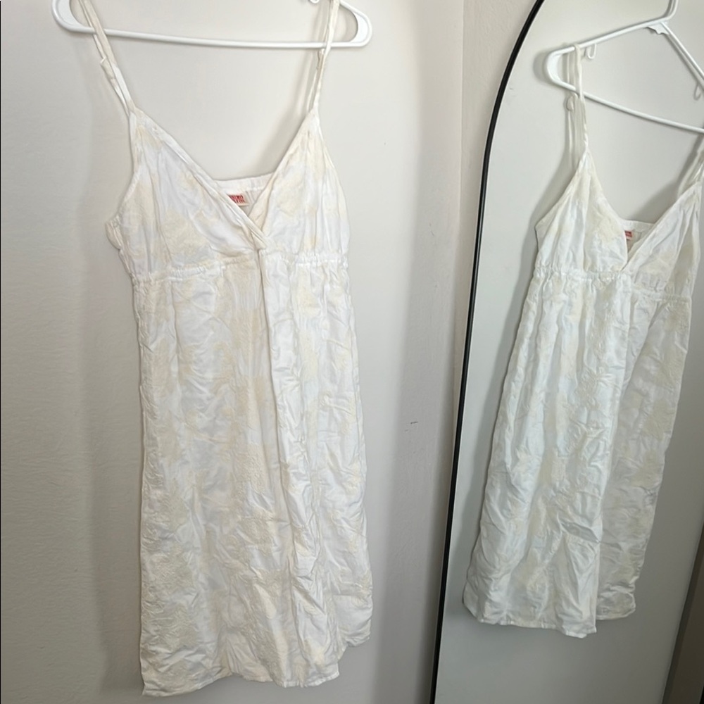 Mossimo Supply Co. White and Cream Textured Dress